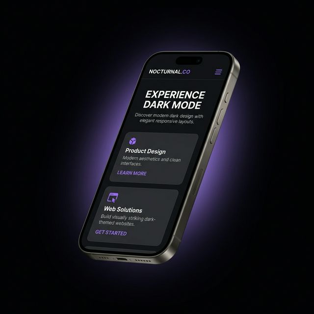 Moon Shard responsive mobile website design on iPhone — modern interface with clean card components